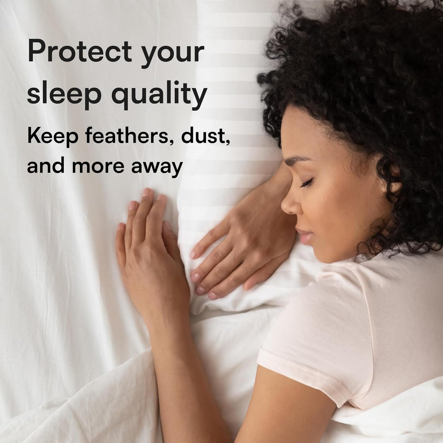 Set of 4 Pillow Protectors with Zipper Queen Size - 100% Resistant to Stains, Dust & Dirt - Washable Covers for Increased Pillow Lifespan