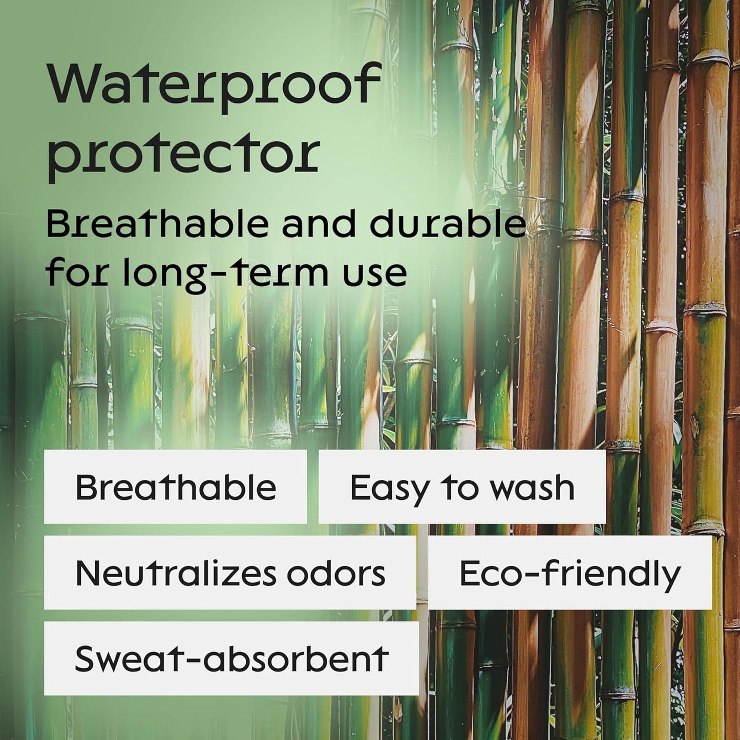 100% Waterproof King Mattress Protector - 360 Pad Protection Against Spills, Stains & Accidents for Parents & Pet Owners - Noiseless & Cooling Viscose Made from Bamboo (Green)
