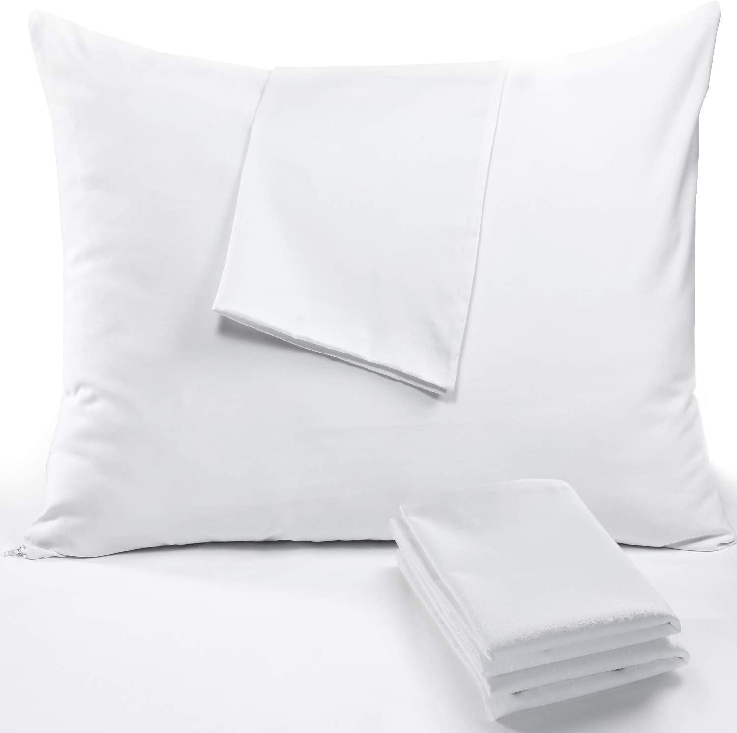 Pack Pillow Protectors Cases Covers Zippered Set - Main Image