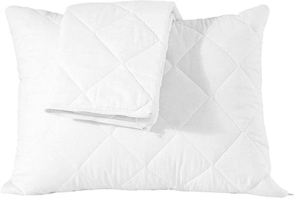 Waterproof Quilted Pillow Protectors King Ultra Soft Thick Pair 20x36 Inches Brushed Ultra Plush White Zippered Set of 2 Size Encasement
