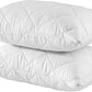 Waterproof Quilted Pillow Protectors Standard Ultra Soft Thick Pair 20x26 Inches Brushed Ultra Plush White Zippered Set of 2 Size Encasement