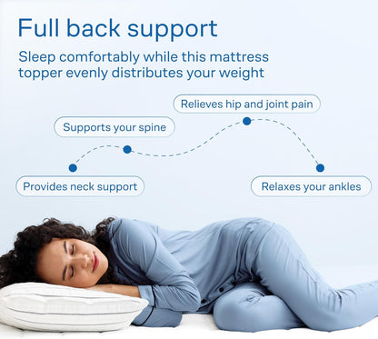 Niagara Mattress Topper Twin - Cooling Breathable Pillow Top Mattress Pad for Back Pain Relief - Deep Pocket Topper Fits 8-20 Inches Mattress