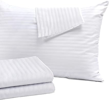 Set of 8 Pillow Protectors with Zipper King Size - 100% Resistant to Stains, Dust & Dirt - Washable Covers for Increased Pillow Lifespan