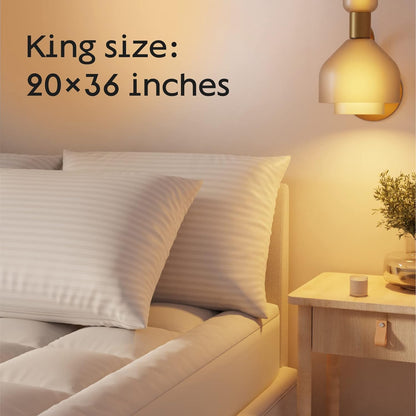 Set of 4 Pillow Protectors with Zipper King Size - 100% Resistant to Stains, Dust & Dirt - Washable Covers for Increased Pillow Lifespan