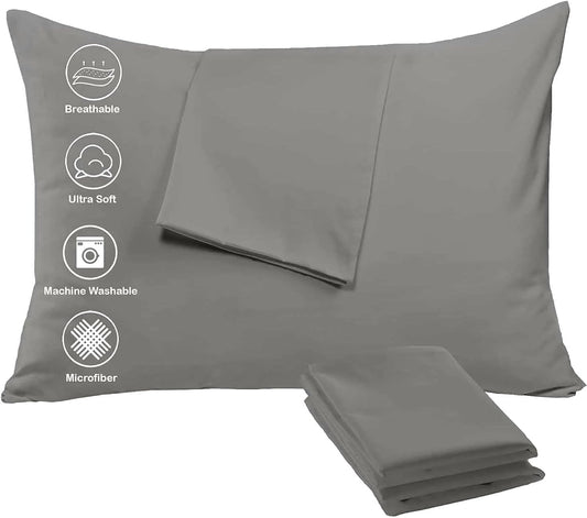 Niagara 4 Pack of Pillow Protectors with Zipper Standard Size, Effective Dust Protection, Quiet, Stay in Place Pillow Covers, Breathable Case for Pillow Lifespan Extension 20x26, Gray