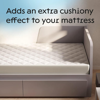 Niagara Cotton Mattress Pad Queen 60x80 - Non Noisy Cooling Breathable Ultra Plush Absorbent Protector Extra Deep Fits 20 Inches Deep Mattress