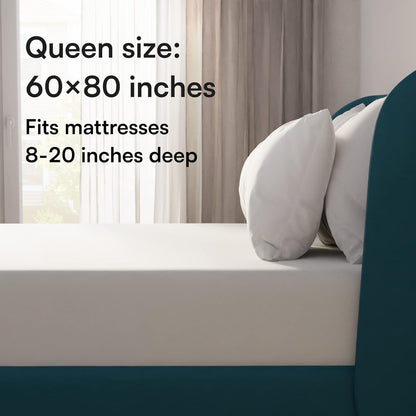 Niagara Waterproof Mattress Protector Queen 60x80 Cover Deep Pocket Breathable Noiseless 8-20Inches Bed Smooth Jersey Mattress Pad Cover Fully Ultra Thin Polyester
