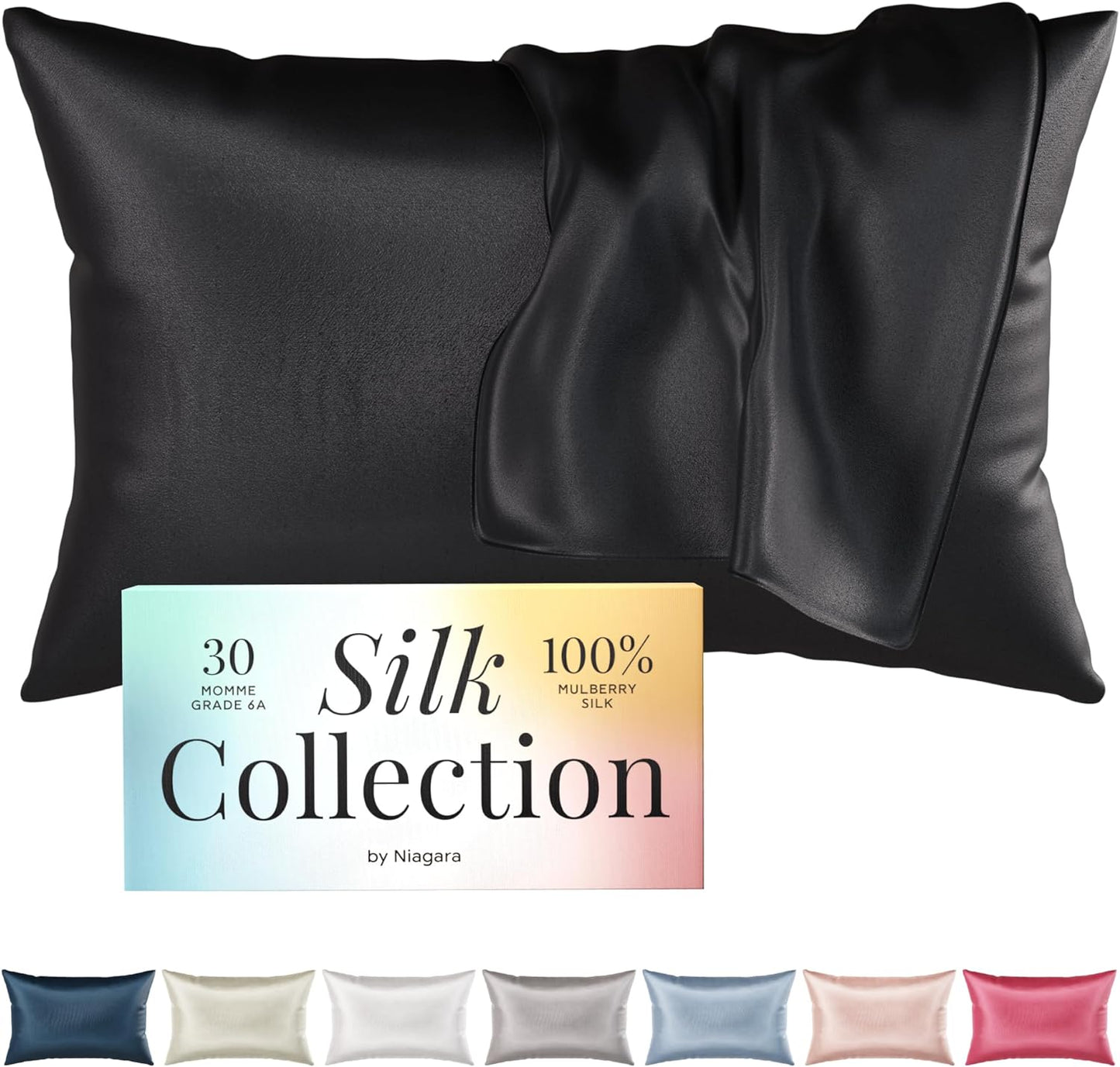 black silk pillow case