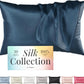 navy blue silk pillow case