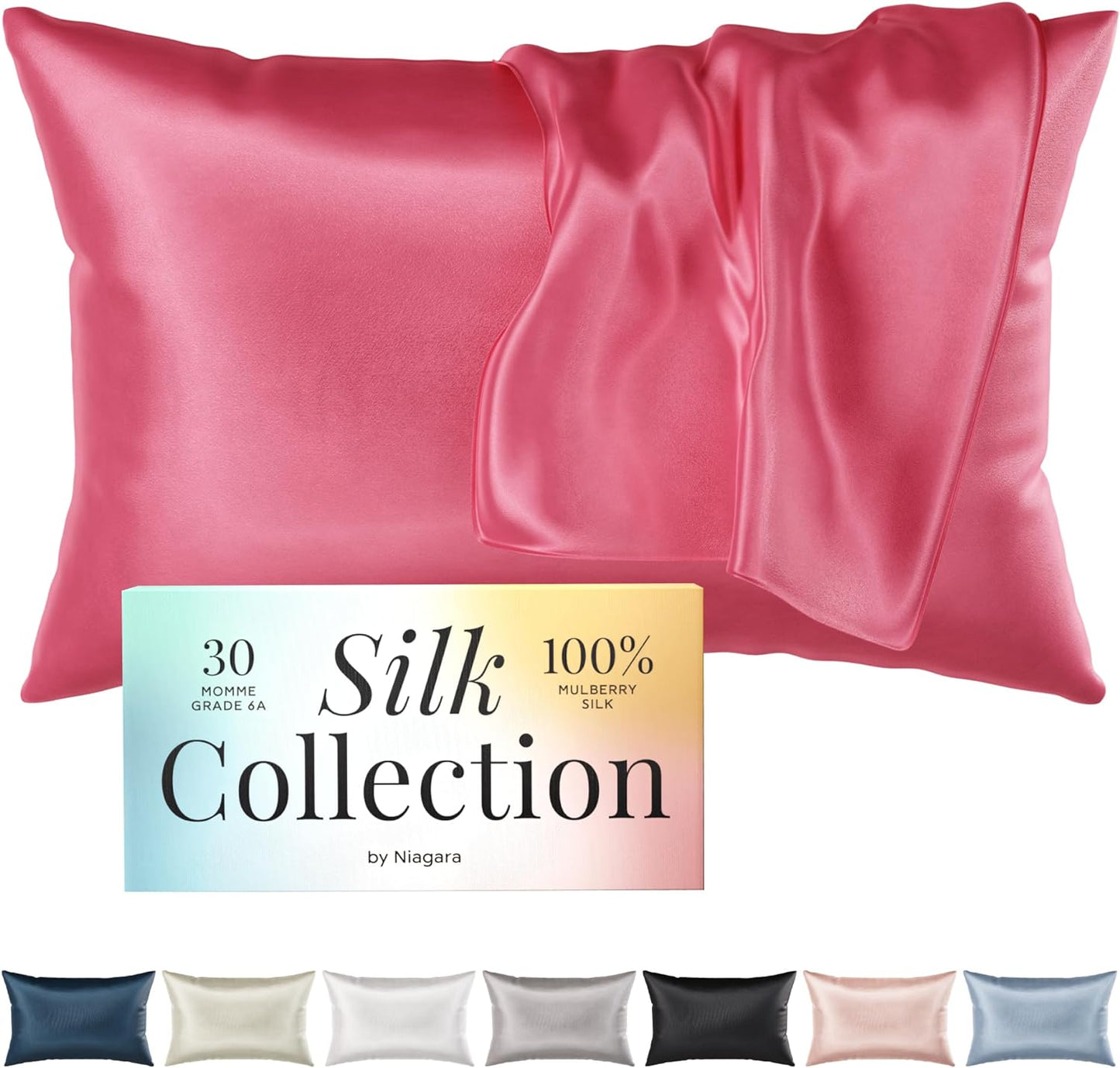 bright pink Silk pillow case