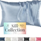 blue silk pillow case