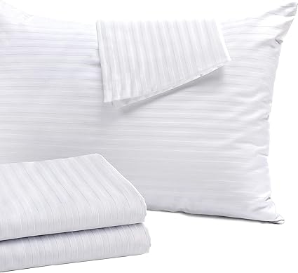 Set of 4 Pillow Protectors with Zipper King Size - 100% Resistant to Stains, Dust & Dirt - Washable Covers for Increased Pillow Lifespan