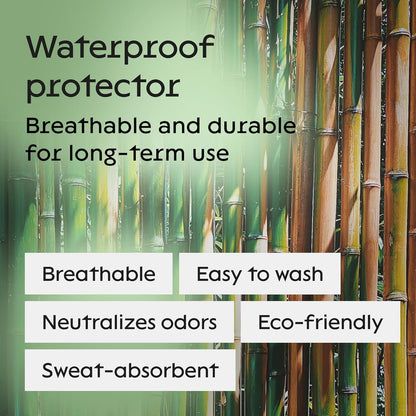 100% Waterproof King Mattress Protector - 360 Pad Protection Against Spills, Stains & Accidents for Parents & Pet Owners - Noiseless & Cooling Viscose Made from Bamboo (Green)