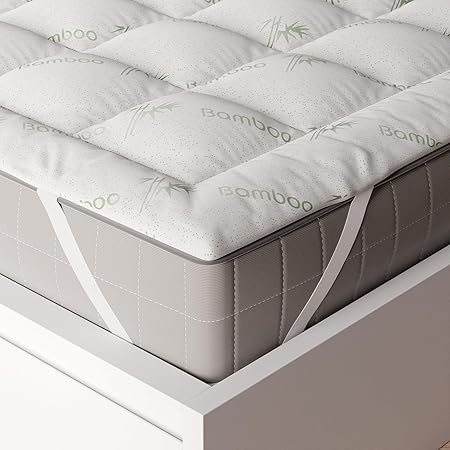 Niagara Viscose Made from Bamboo Twin Mattress Topper - Pillow Top Mattress Cover Quilted Fitted Cooling Topper for Back Pain Deep Pocket Fits 20 Inches (39x75 Inches)