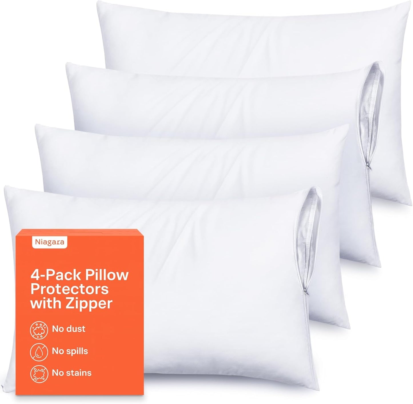 Ultra Soft Pillow Protectors with Zipper