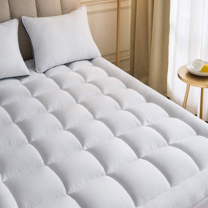 microfiber mattress topper-superior microfiber all season down alternative mattress topper – white-microfiber in mattress toppers-microfiber mattress topper hospitology product-hospitology microfiber quilted mattress pad & topper