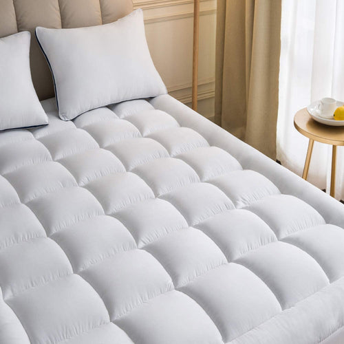 microfiber mattress topper-superior microfiber all season down alternative mattress topper – white-microfiber in mattress toppers-microfiber mattress topper hospitology product-hospitology microfiber quilted mattress pad & topper