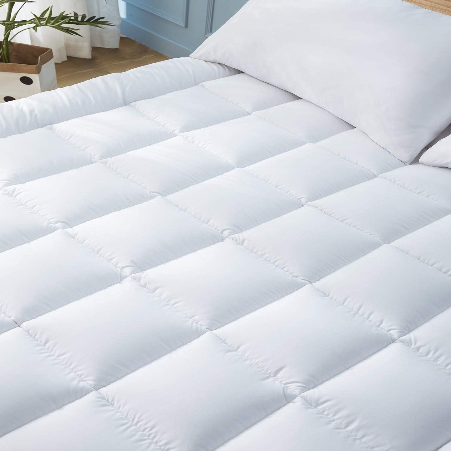 microfiber mattress topper-superior microfiber all season down alternative mattress topper – white-microfiber in mattress toppers-microfiber mattress topper hospitology product-hospitology microfiber quilted mattress pad & topper