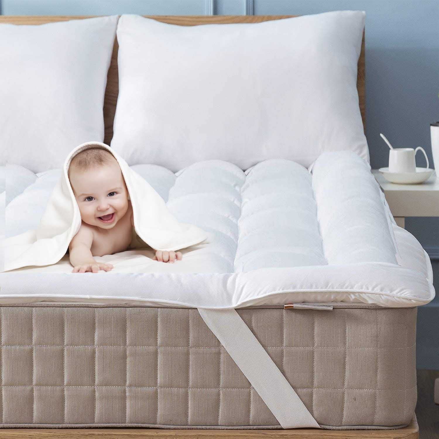 microfiber mattress topper-superior microfiber all season down alternative mattress topper – white-microfiber in mattress toppers-microfiber mattress topper hospitology product-hospitology microfiber quilted mattress pad & topper
