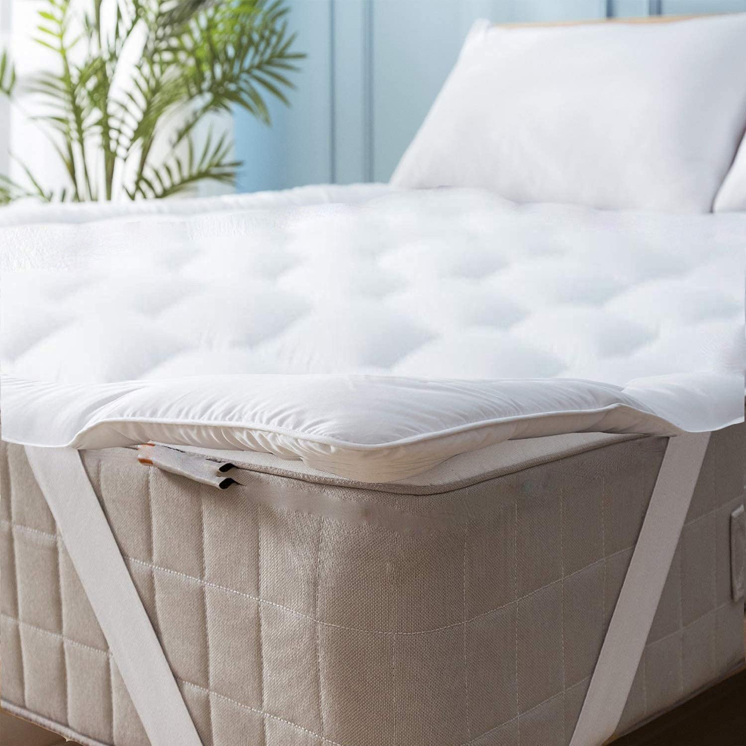 microfiber mattress topper-superior microfiber all season down alternative mattress topper – white-microfiber in mattress toppers-microfiber mattress topper hospitology product-hospitology microfiber quilted mattress pad & topper