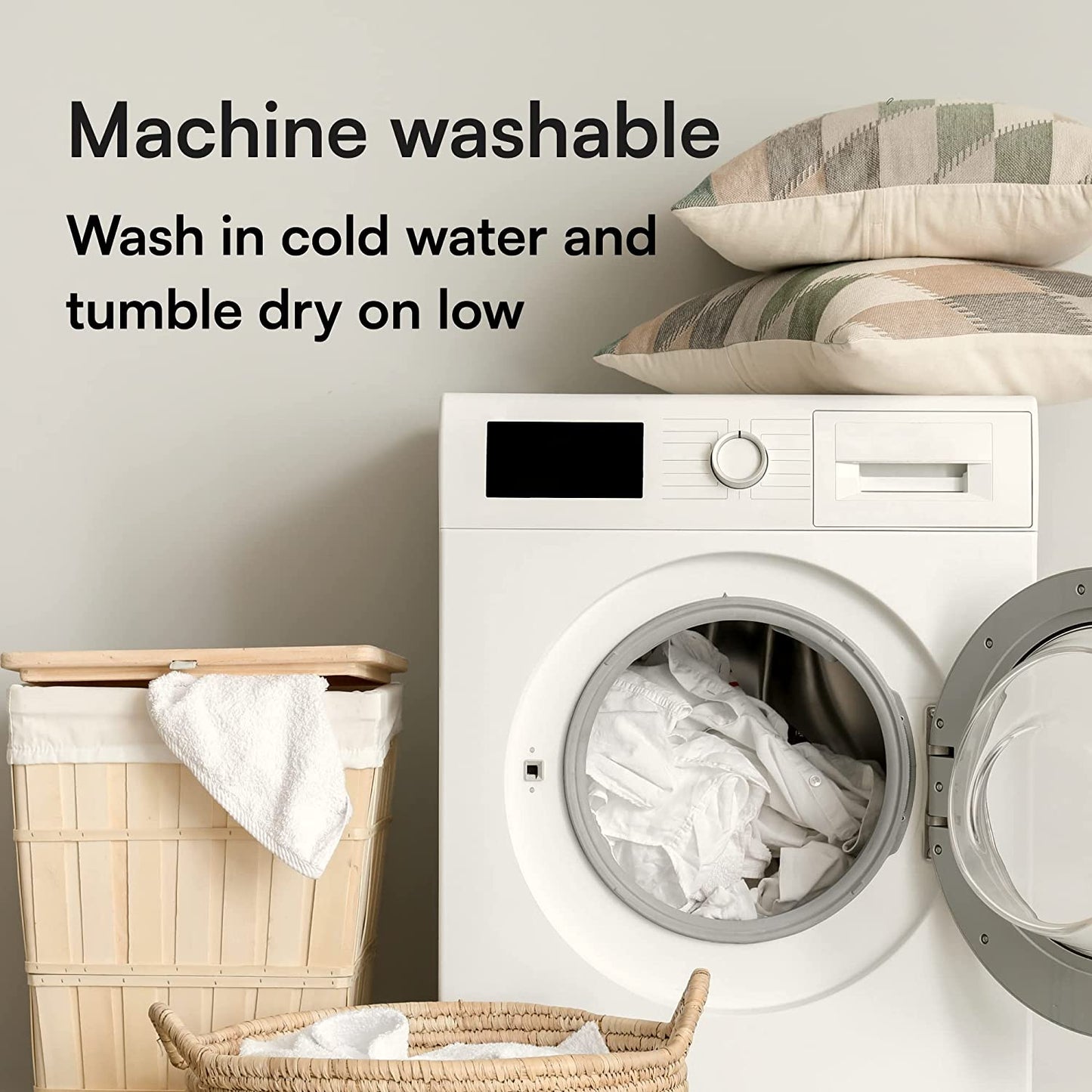 wash in cold water & tumble dry on low