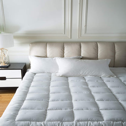 microfiber mattress topper-superior microfiber all season down alternative mattress topper – white-microfiber in mattress toppers-microfiber mattress topper hospitology product-hospitology microfiber quilted mattress pad & topper