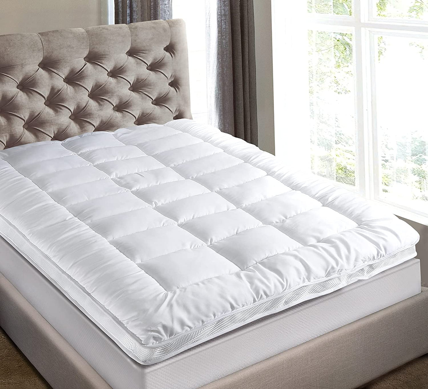 microfiber mattress topper-superior microfiber all season down alternative mattress topper – white-microfiber in mattress toppers-microfiber mattress topper hospitology product-hospitology microfiber quilted mattress pad & topper